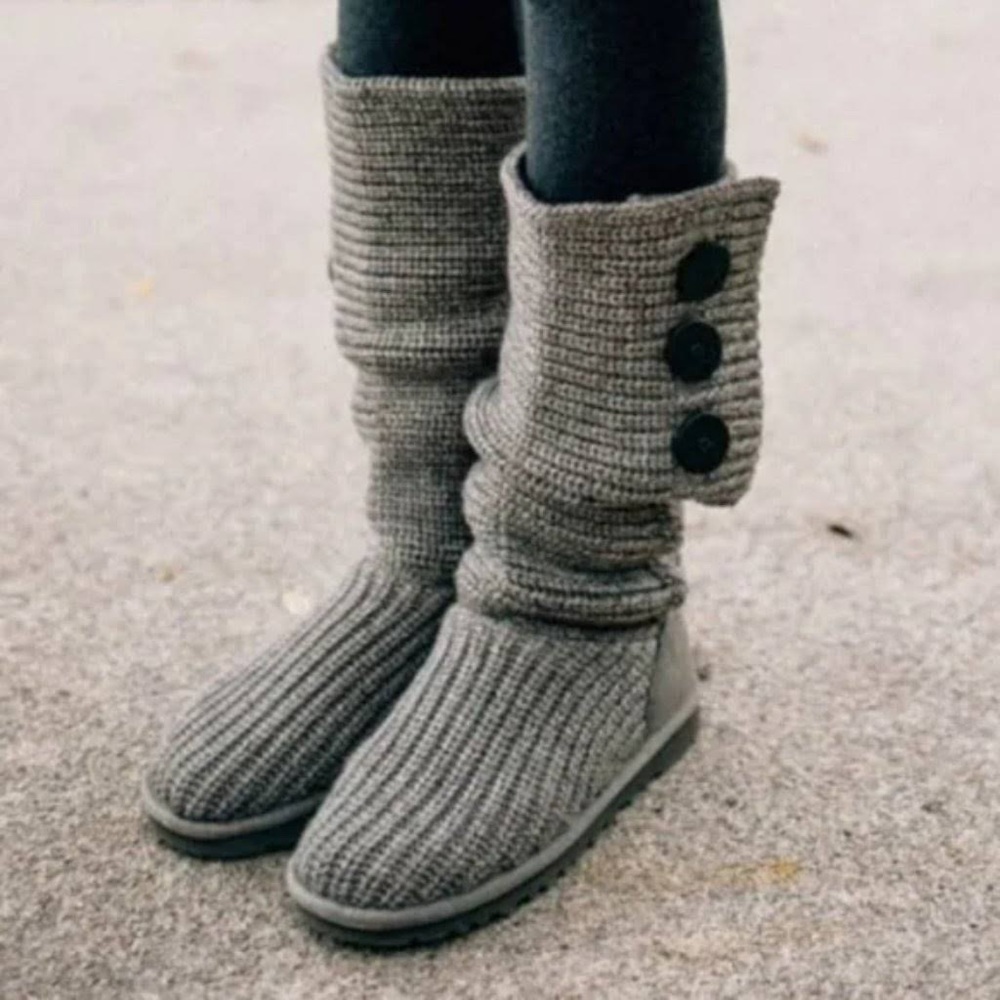 Gray Knit Ugg Boots Size 11